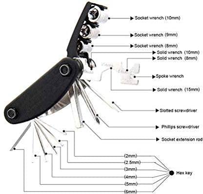 Image of Wavva 15 in 1 Multi-Function Bicycle Tools Sets Cycling Cycle Repair Tool KIT