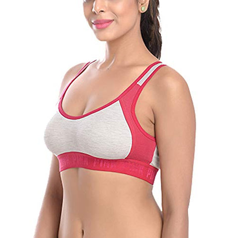 Image of StyFun Sports Bra for Women Combo Pack Gym Yoga Running Dancing Active wear Workout Girls Everyday Bra, Pack of 3 Bras Color - BlueRedPink Cup B Size- 40