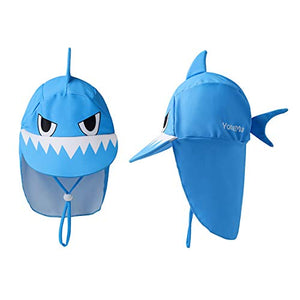 Baby Toddler Boys Two Pieces Swimsuit Set Shark Bathing Suit Rash Guards Swimwear with Hat UPF 50+ (3D Blue Shark, 6Years)