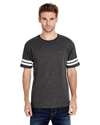 LAT Sportswear Men's Stripes Football T-Shirt_Vintage Smoke/Blended White_Large