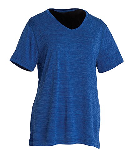 Charles River Apparel Women's Space Dye Moisture Wicking Performance Tee, Royal, Large