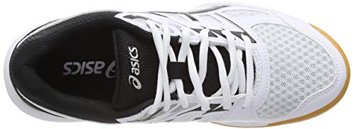 ASICS Women's Upcourt 4 White/Black Indoor Court Shoes-7 UK (40.5 EU) (9 US) (1072A055)