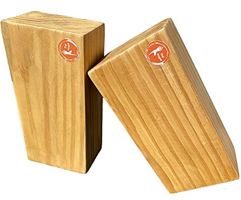 Image of The Yogis™ Wooden Yoga Blocks [[ Set of - 2 ]] Size - 9×5×3 Inch