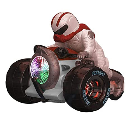 HALO NATION ® Stunt Motorcycle Bike Toy Car with Light Effects Rotating Super Trick 360° Spinning Action Drift Racing Motorcycles RC Stunt Car for Toddler Kids Infants , Red