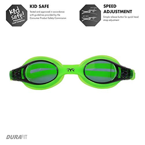 Image of TYR Swimples Swimming Goggles (Smoke, Green)