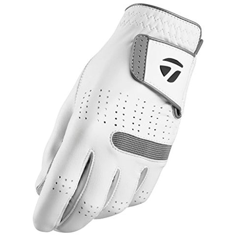 Image of TaylorMade Tour Preferred Flex Cadet Glove (White, Large), White(Large, Worn on Left Hand)