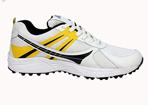 B-TUF Men's White Cricket Shoe - 10 UK