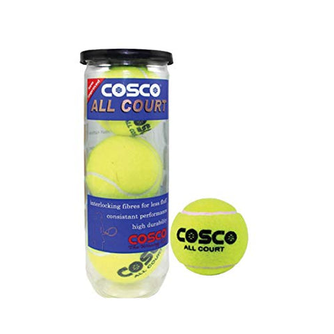 Image of Cosco All Court Tennis Ball, Pack of 3 (11004)+Cosco 13013 Dribble Basket Ball, Size 7 (Orange)