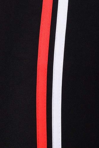 Fitg18® Gym wear Leggings Ankle Length Free Size Workout Trousers | Stretchable Striped Leggings | High Waist Sports Fitness Yoga Track Pants for Girls & Women (Free Size) (Black) (RED, Free Size)
