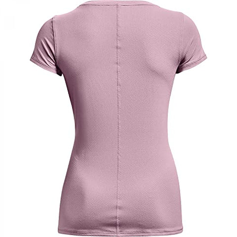 Image of Under Armour Women's HeatGear Armour Short-Sleeve T-Shirt , Mauve Pink (698)/Metallic Silver, Small