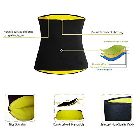 Image of HUSB® Shaper Non-Tearable Belt for Men and Women (Size S, M, L, XL, XXL, 3XL, 4XL) Black
