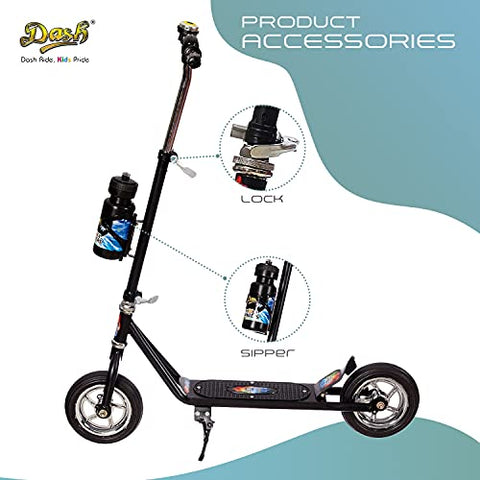 Image of Dash Power Ranger 2 Wheel Scooter for Kids with Sipper, Bell, Stand and Adjustable Height Upto 12 Years Kids (Capacity 60 kg, Black)