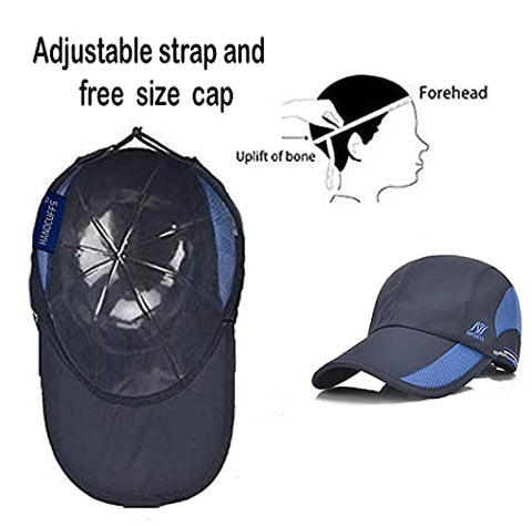 Image of Handcuffs Unisex Cap Quick Drying Sun Hat UV Protection Sports Cap for Mens and Womens Blue