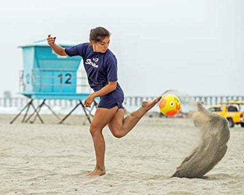 Image of SENDA Playa Beach Soccer Ball, Fair Trade Certified, Orange/Yellow, Size 4 (Ages 8-12)