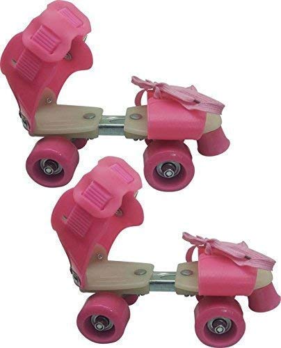 WON Roller Skates for Kids Age 5-12 Years Adjustable 4 Wheel Skating Shoes Very Smooth (Multi Color)