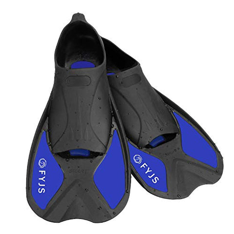 Image of F FYJS Short Swim Fins,Travel Size Diving Flippers with Mesh Carrying Bag for Adult Men Womens