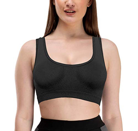 Image of Pipal Women's Cotton Non-Padded Wire Free Sports Bra-Pack of 2 (Black & Grey_30_LOCAL.MOLDED.PACK.2.79)