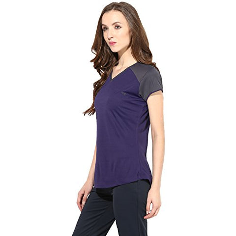 Image of berge' Ladies Polyester Dry Fit Western Shirts & Tshirts for Women, Quick Drying & Breathable Fabric, Gym Wear Tees & Workout Tops (Indigo Colour) XL