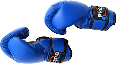 Image of Prospo Top-Grade Boxing Gloves, Kickboxing Bagwork Gel Sparring Training Gloves, Muay Thai Style Punching Bag Mitts, Fight Gloves Men & Women (Blue, 16 oz)