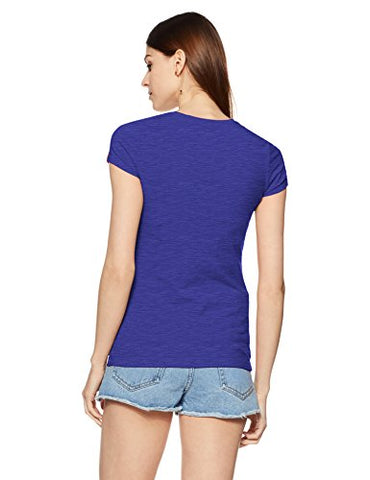 Image of Jockey Women's Cotton Round Neck T-Shirt (UL04-0103-Indigo Crush_Medium)