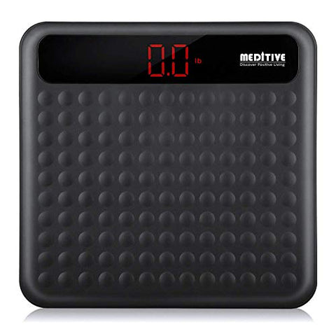 Image of MEDITIVE Digital Human Weight Scale, Anti-Slip Fiber Body Weighing Machine 180 Kg (Black)
