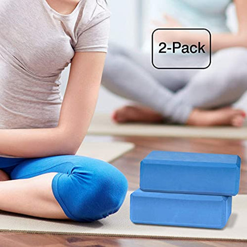 Image of Fashnex Yoga Blocks - High Density EVA Foam Bricks Yoga Foam Exercise Blocks (9 x 6 x 3 inches, Set of 2) (As Per Image)