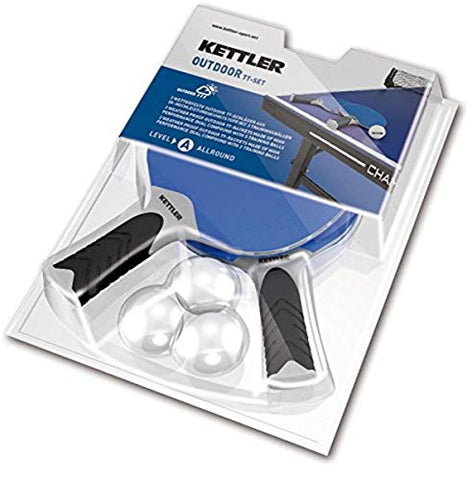 Image of Kettler HALO 5.0 Indoor/Outdoor Table Tennis Bundle: 2 Player Set (2 Rackets/Paddles and 3 Balls)