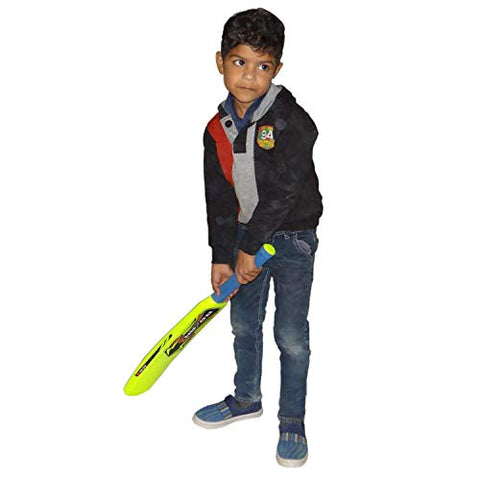 Image of Roxan Plastic Cricket Bat Parrot Green with 1Tennis Ball, 30, Small (Multicolour)
