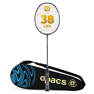 Apacs Z-Ziggler (38 LBS, Mega Tension) Graphite Unstrung Badminton Racquet with Full Cover (Grey)
