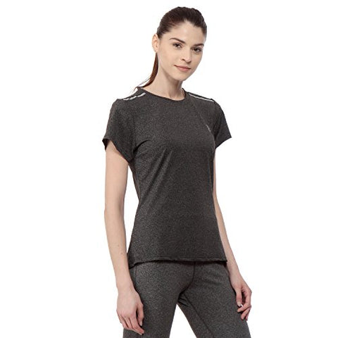 Image of CHKOKKO Round Neck Half Sleeve Yoga Sports Dryfit Active Wear Gym Tshirt for Women Dark Grey S