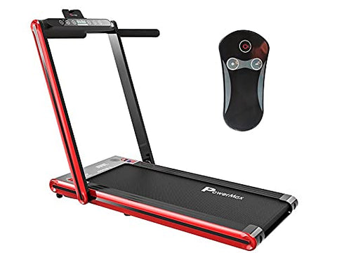 Image of PowerMax Fitness JogPad-2 (4.0HP Peak) DC Motor Motorized Touch Screen LED Dual Display Treadmill with Bluetooth Speaker, Compact Foldable and Remote Control