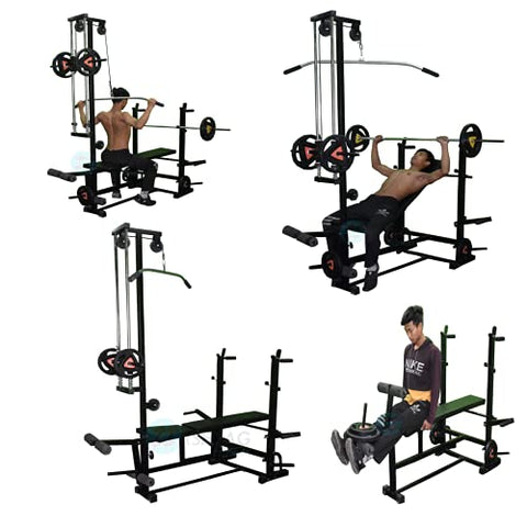 Image of Hashtag fitness Adjustable 20 in 1 Gym Bench for Home Gyms with LAT Pull Down Machine Gym Equipments for Home