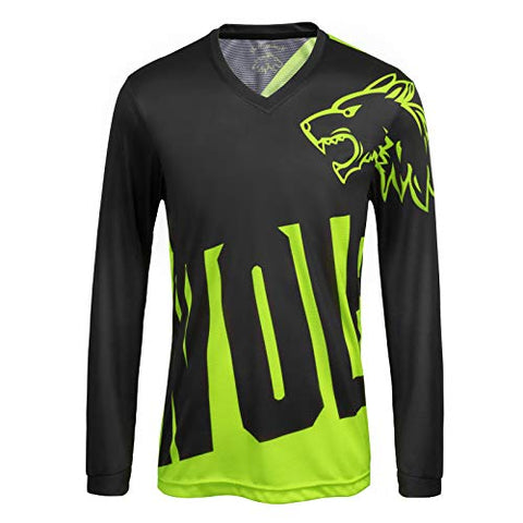 Image of Wisdom Leaves Men's Mountain Bike Jersey Long Sleeve BMX Downhill Cycling Shirts Moisture-Wicking Sportswear T-Shirt