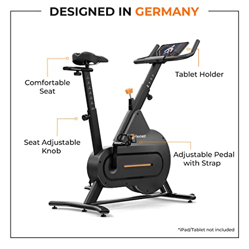 Flexnest Flexbike Lite Exercise Cycle | Smart Bluetooth Exercise Cycle for home with 500+ Live Classes on App, 100 Resistance Levels Cycle for exercise at Home Gym Workout & Cardio Spin Bike Cycling Machine gym equipment(Black)