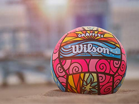 Image of Wilson Graffiti Volleyball- Pink/Blue/Yellow