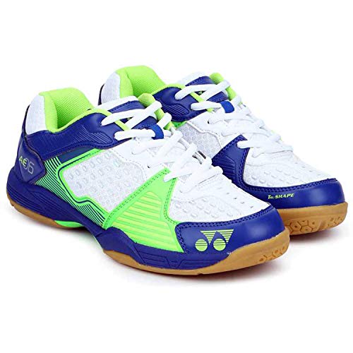 Yonex All New Badminton Non-Marking Shoes, White/Royal Blue/Green - 10 UK