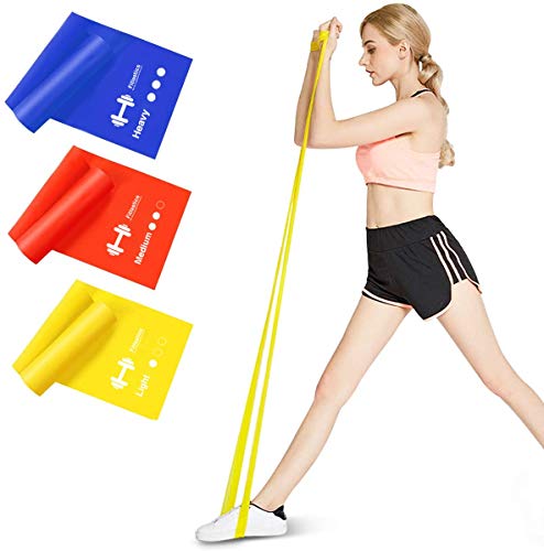 Fitlastics Resistance Bands 6FT Long for Strength Training, Stretching, Pilates, Yoga Exercises Home Fitness Workouts for Men/Women (Yellow (5ft) - 15lbs)