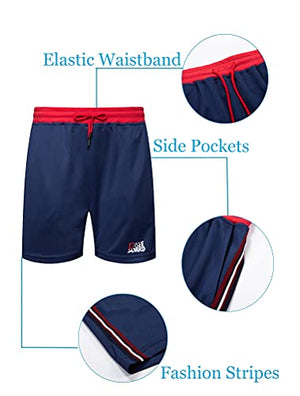 PASOK Men's Tracksuits 2 Piece Set Outfit Full Zip Jogging Sweatsuits Activewear Sport Suit (L, Short Style Navy)