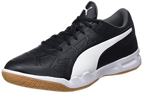 Image of Puma Unisex-Adult Tenaz Black White-Iron Gate-Gum Badminton Shoes-8 UK (104889)