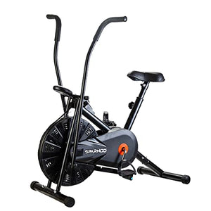 SPARNOD FITNESS SAB-06_R Upright Air Bike Exercise Cycle for Home Gym - Dual Action for Full Body Workout - Adjustable Resistance, Height Adjustable seat, Without Back Rest (DIY Installation)
