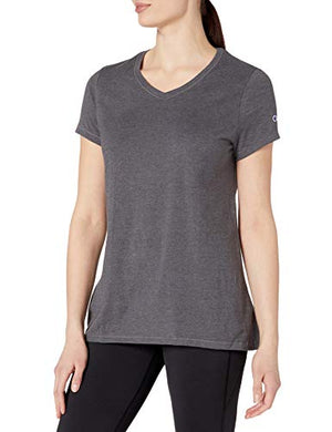 Champion Women's Double Dry Cotton Tee, Granite Heather, S