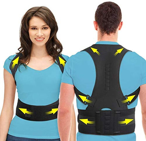Image of Evrum Posture Corrector Shoulder Magnetic Back Support Belt Posture Corrector Therapy Shoulder Belt for Upper Back Pain Relief for Men and Women (Magnetic)