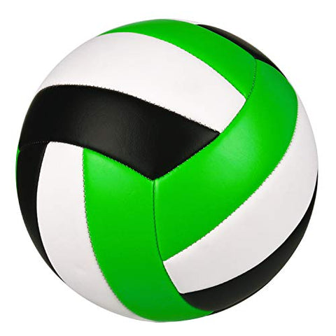 Image of YANYODO Official Size 5 Volleyball, Soft Indoor Outdoor Volleyball for Game Gym Training Beach Play, Green Black White