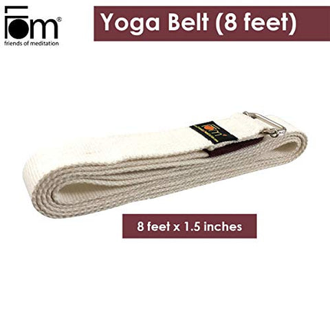 Image of FOM (Friends of Meditation) reinforced cotton Yoga Belt, Cream