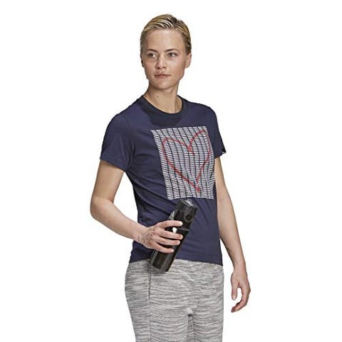 Image of adidas womens Adi Heart Graphic Tee Ink XX-Small