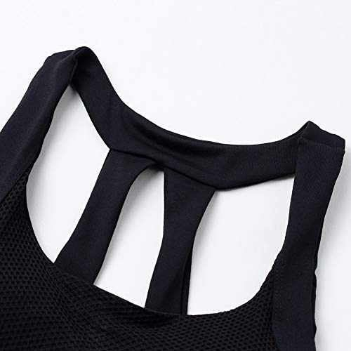 Women's Racerback High Impact Gym Fitness Excercise Sports Bras Workout Activewear Bra Black