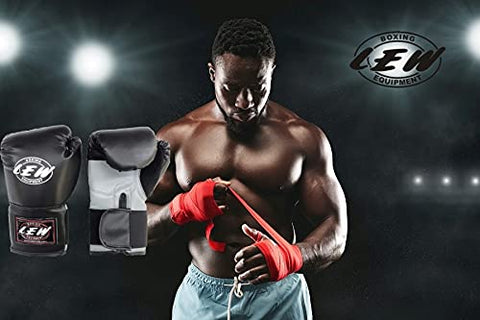 Image of LEW 10OZ Black/Grey Training Boxing Gloves