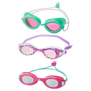 Speedo Kids Swim Goggles Triple Goggle Pack ~ Fun Prints (Lime, Mermaid, Pink)