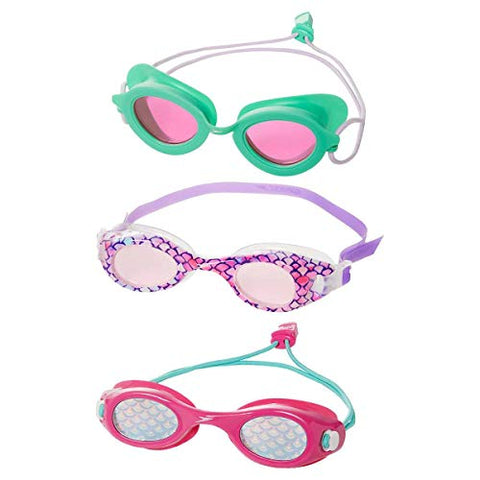 Image of Speedo Kids Swim Goggles Triple Goggle Pack ~ Fun Prints (Lime, Mermaid, Pink)