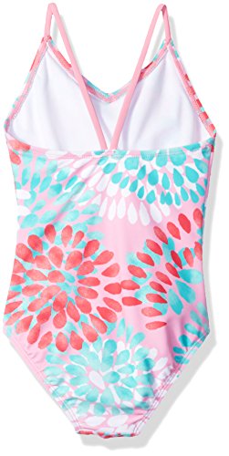 Kanu Surf Girls' Big Daisy Beach Sport 1-Piece Swimsuit, Pink, 10